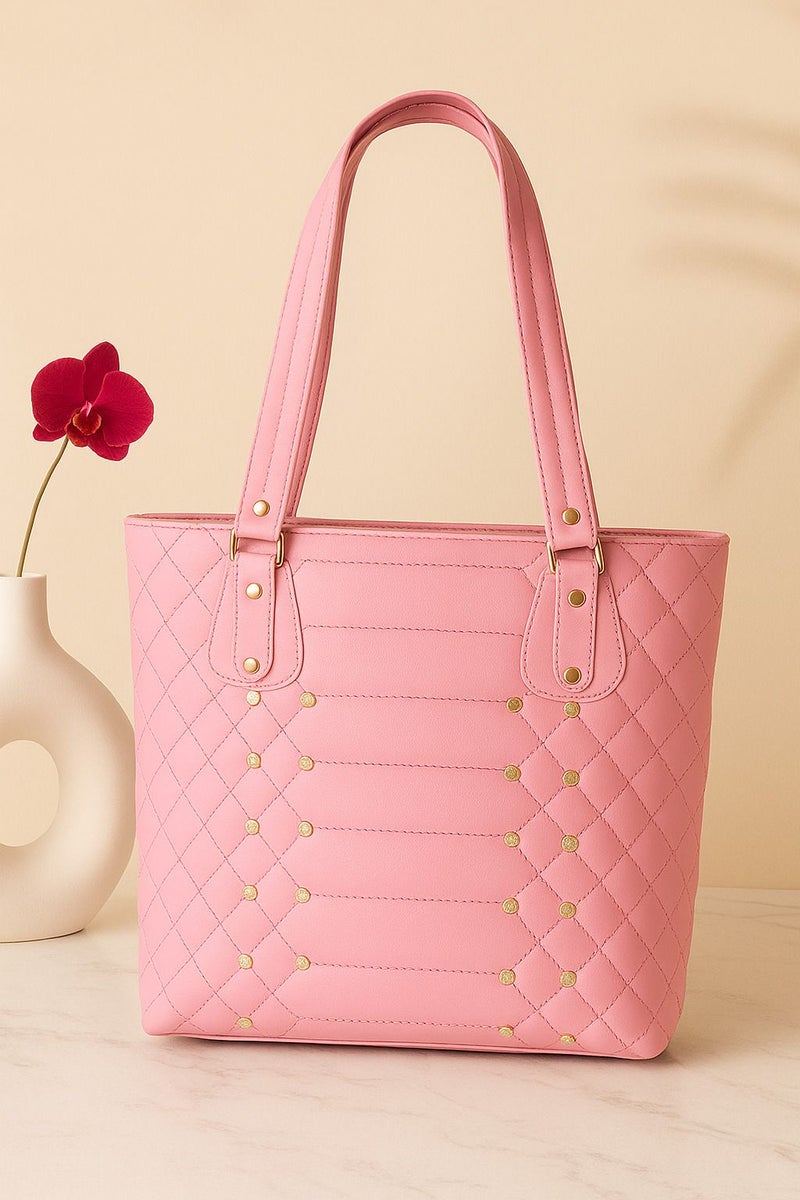 Osman Pink Quilted Handbag for Women - Image 1